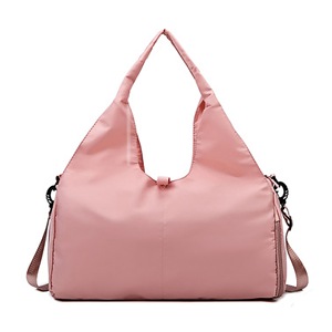 Gym Tote Bag with Shoe Compartment for Women Travel Duffel Bag Yoga Mat Holder - Pink