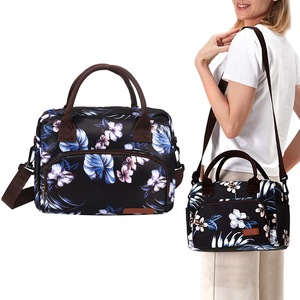 Insulated Lunch Bag Reusable Cooler Lunch Box Freezable Tote Bag for Office Work School Picnic Beach -Style 1