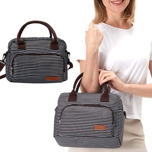Reusable Cooler Lunch Bag Freezable Tote Bag for Office Work School Picnic Beach-Style 2