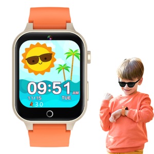 Kids Smart Watch Touch Screen Elastic Strap Smartwatch with Video Camera Pedometer-Orange
