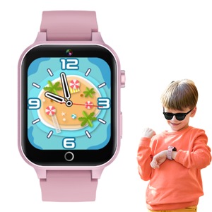 Kids Smart Watch Touch Screen Elastic Strap Smartwatch with Video Camera Pedometer-Pink
