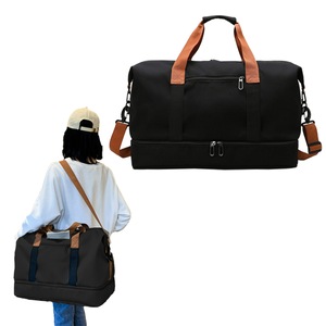 Large Capacity Travel Bag Dry and Wet Separation Travel Duffel Bag-Black