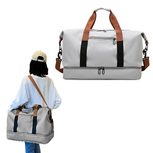 Large Capacity Travel Bag Dry and Wet Separation Travel Duffel Bag-Grey