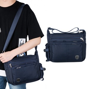 Lightweight Water-resistant Messenger Bag Multiple Pockets Travel Crossbody Sling Shoulder Bag-Blue