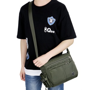 Lightweight Water-resistant Messenger Bag Multiple Pockets Travel Crossbody Sling Shoulder Bag-Army Green