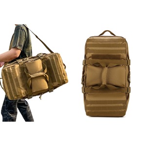 Military Tactical Backpack 3-In-1 Backpack Duffle Bag Messenger Pack-Khaki