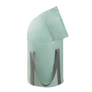 Outdoor Travel Foldable Foot Bath Bucket Portable Foot Spa Soaking Bucket with Storage Bag -Vertical zipper Blue
