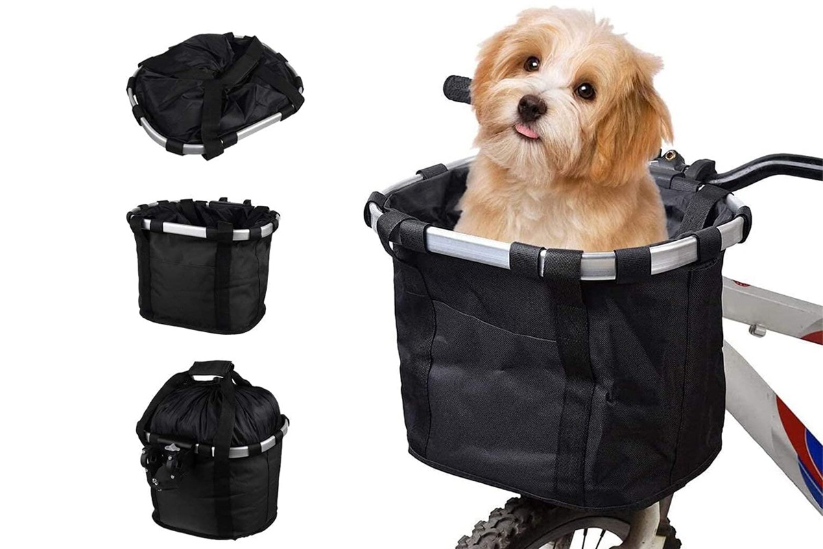 Portable Foldable Breathable Dog Bike Basket Puppy Bike Seat Suitable For Camping