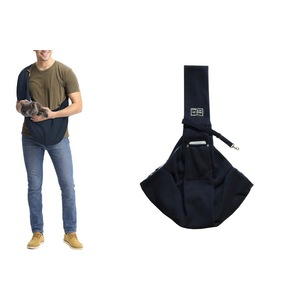 Reversible Pet Sling Carrier Dog Cat Puppy Travel Bag with Phone Holder Pocket Puppy Carrier Sling Purse-Navy