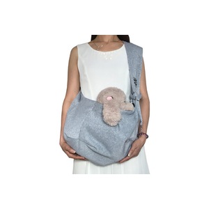 Reversible Pet Sling Carrier Dog Cat Puppy Travel Bag with Phone Holder Pocket Puppy Carrier Sling Purse-Grey