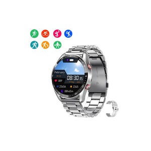 Smart Watch ECG Sleep Activity Monitoring Sport Watch Tracker for Fitness Sport-Steel Strap, Silver