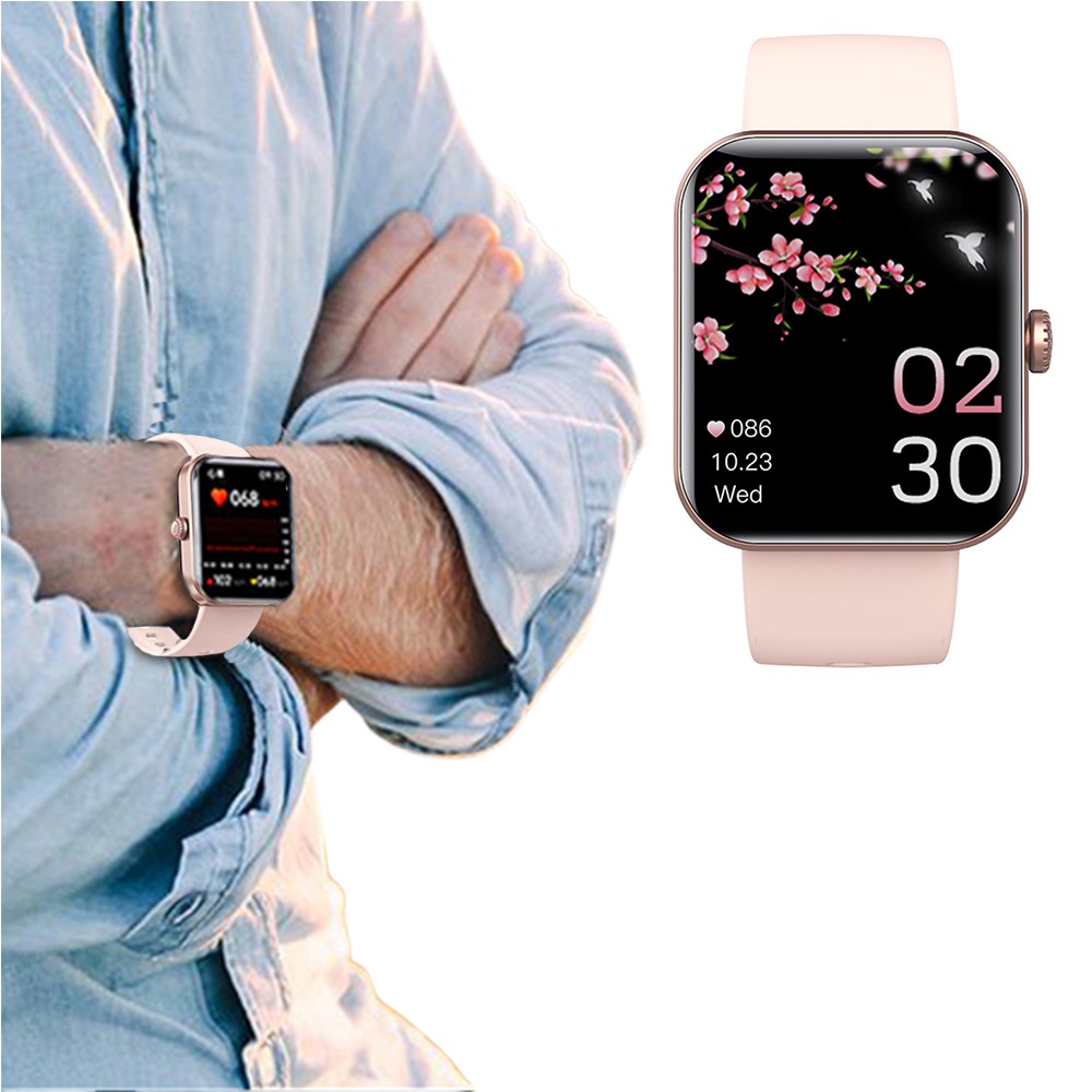 Sports Smart Watch Bluetooth Call Heart Rate Blood Glucose Monitor -Pink