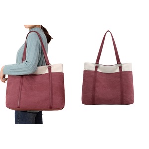 Women Laptop Tote Bag Canvas Handbag Purse Shoulder Bag 15.6 Inch Handbag Purse-Red