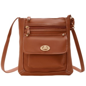 Womens Vintage PU Leather Messenger Bag-Brown