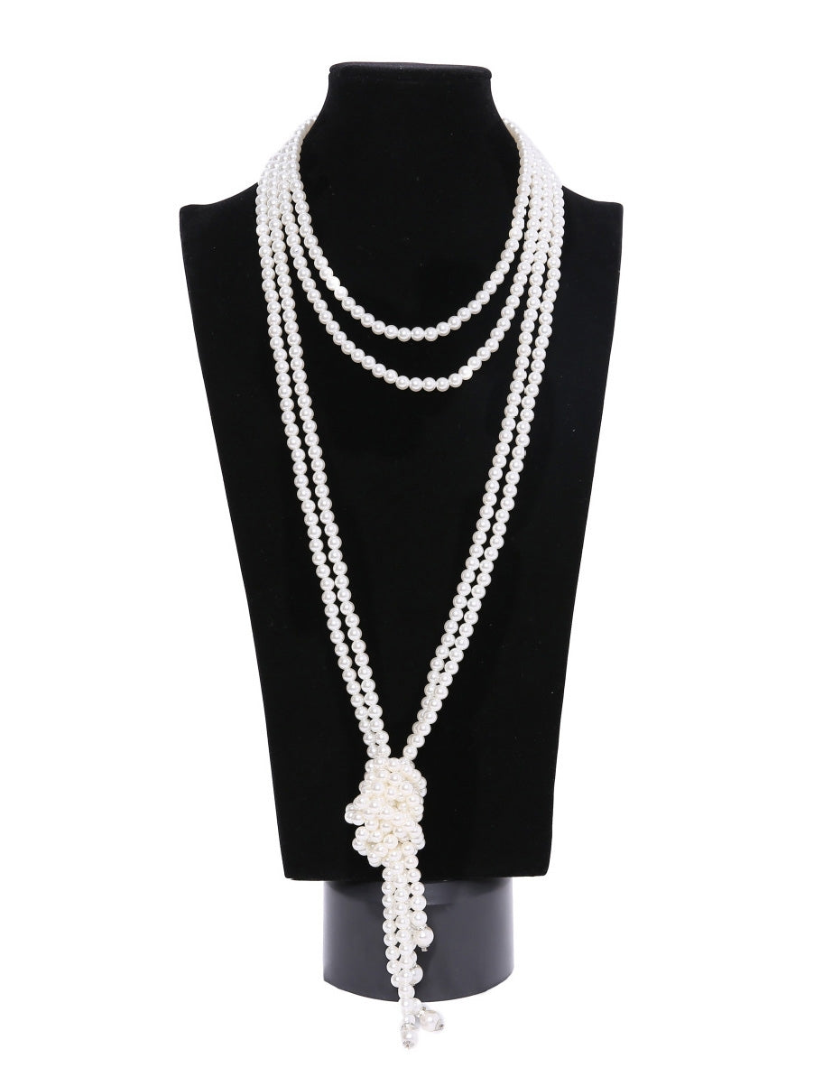 Buy 1920s Vintage Great Gatsby Flapper Gangster Long Pearl Necklace ...