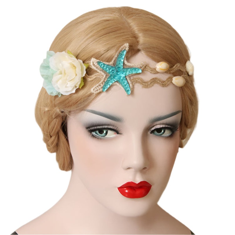 Serre-tête Sirène Doré Avec Coquillages Et Perles | Acheter