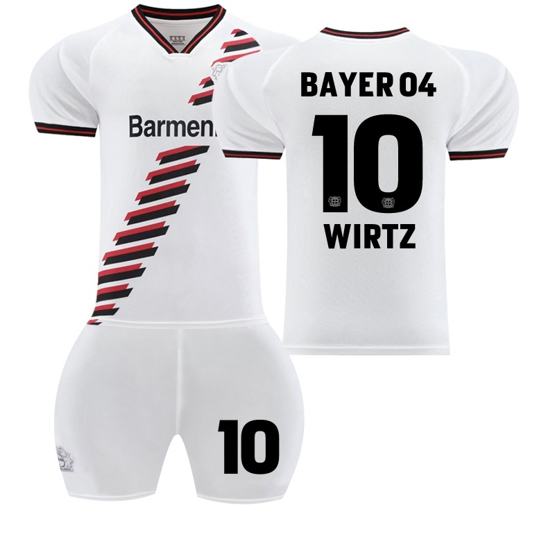 Buy 202324 BAYER 04 Leverkusen Away Youth Soccer Jersey Outfits White