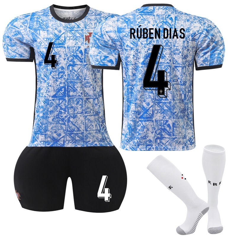 Buy 2024 Portugal Away Football Jersey No.4 RUBEN DIAS Kids Adults