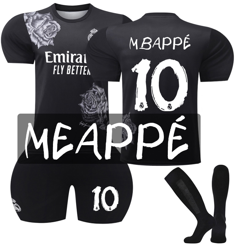 Buy 24/25 Real Madrid Y3 Joint Football Uniform Suit No.10 MBAPPE Black