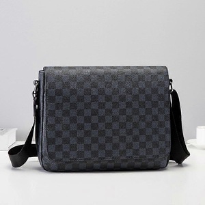 Leather Plaid Shoulder Crossbody Bag
