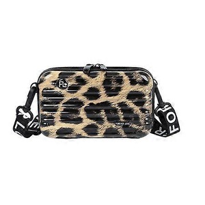 Mini Luggage Suitcase Hard Shell Small Square Bag Women'S Shoulder Bag Messenger Phone Bag, Leopard Print