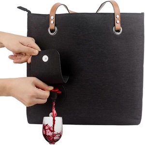 Shared Wine Tote With Drink Dispenser, Tote Shoulder Bag For Beach, Travel, Picnic, Camping