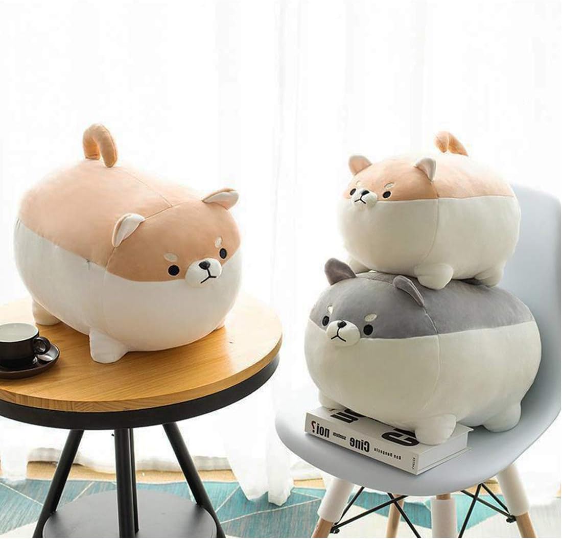 Buy Shiba Inu Plush Pillow Corgi Stuffed Animal, Gray