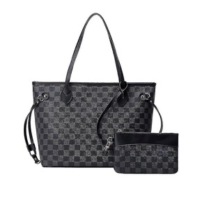 Women Checkered Tote Shoulder Bag Messenger Bag Purse Pu Leather Handbag Bag With Inner Pouch Multi-color Optional