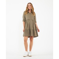 Adel Linen Dress Olive