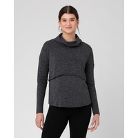 Cameron Roll Neck Nursing Top Dark Charcoal
