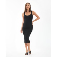 Carmen Rib Knit Dress Black