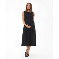 Carol Rib A-line Dress Black