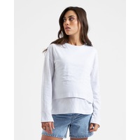 Claud Long Sleeve Nursing Top White