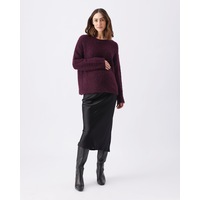 Crystal Satin Skirt Black