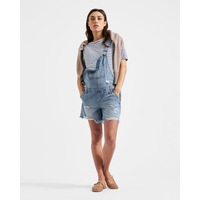 Denim Short Overalls Pale Blue