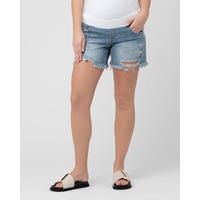 Distressed Denim Short Pale Blue