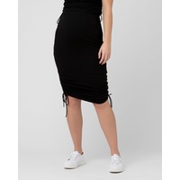 Edie Ruched Rib Skirt Black