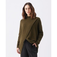 Hallie Cross Over Knit Khaki
