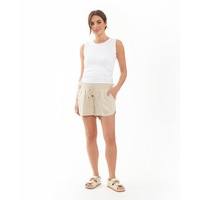 Indi Shirred Linen Short Natural