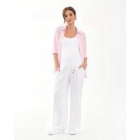 Indi Wide Leg Linen Pant White