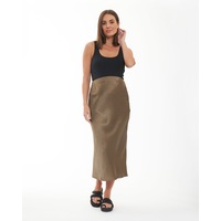 Lexie Satin Skirt Olive