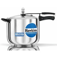 Hawkins Stainless Steel Induction Compatible Pressure Cooker, 10 Litre Capacity, Silver - HSS10
