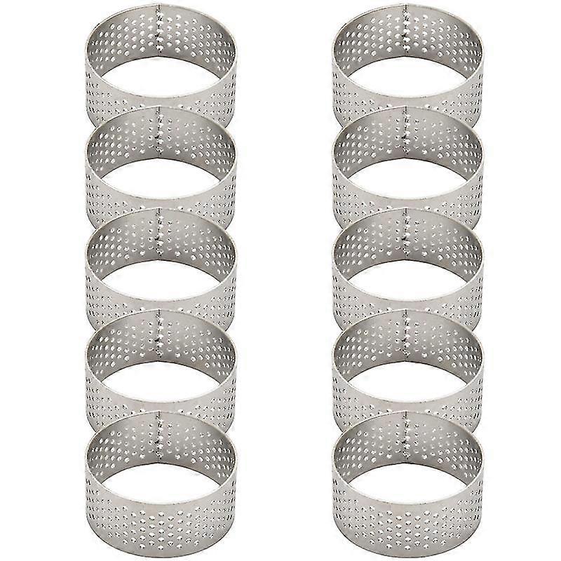 Buy 10pcs 4.5cm Round Stainless Perforated Seamless Tart Ring Quiche ...