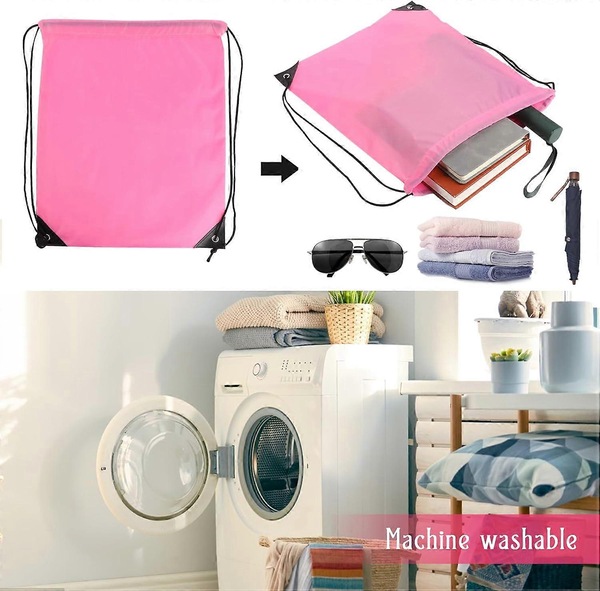 Buy 2 Pcs Pink Drawstring Backpack Bags Sports Cinch Sack String Bags ...