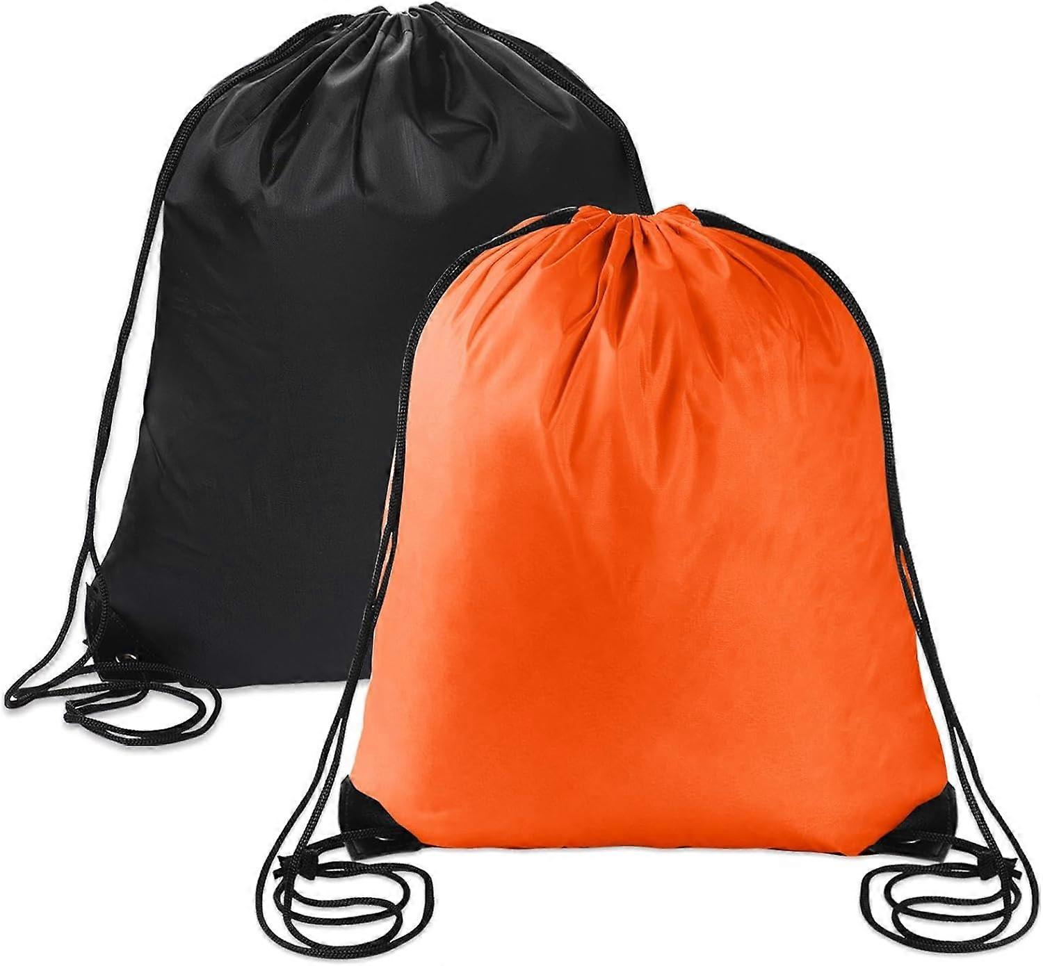 Buy 2PCS Drawstring Bags PE Bags Drawstring Gym Bag Black Orange Draw ...