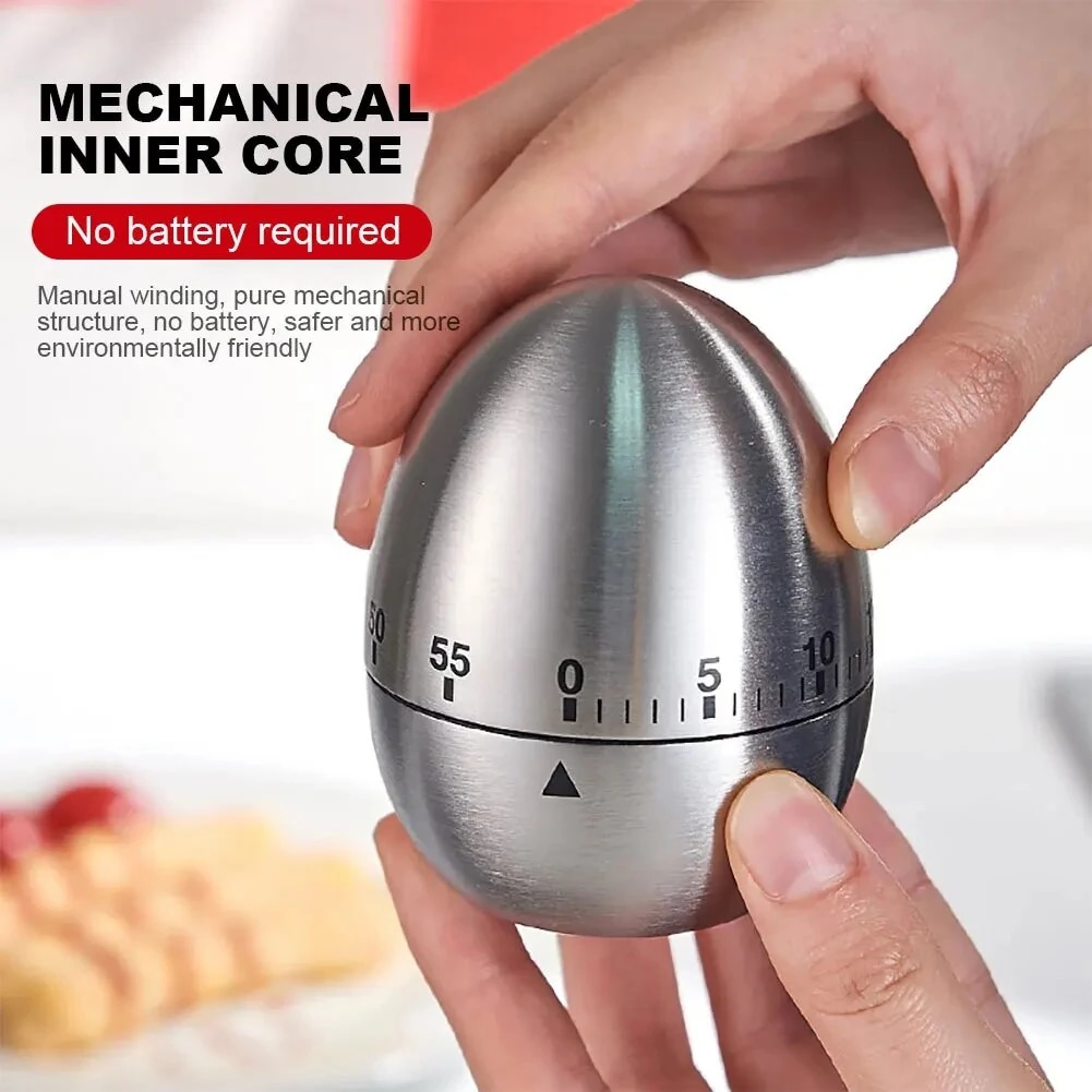 Buy 60 Minute Mechanical Egg Shaped Timer Kitchen Timer Electronic ...