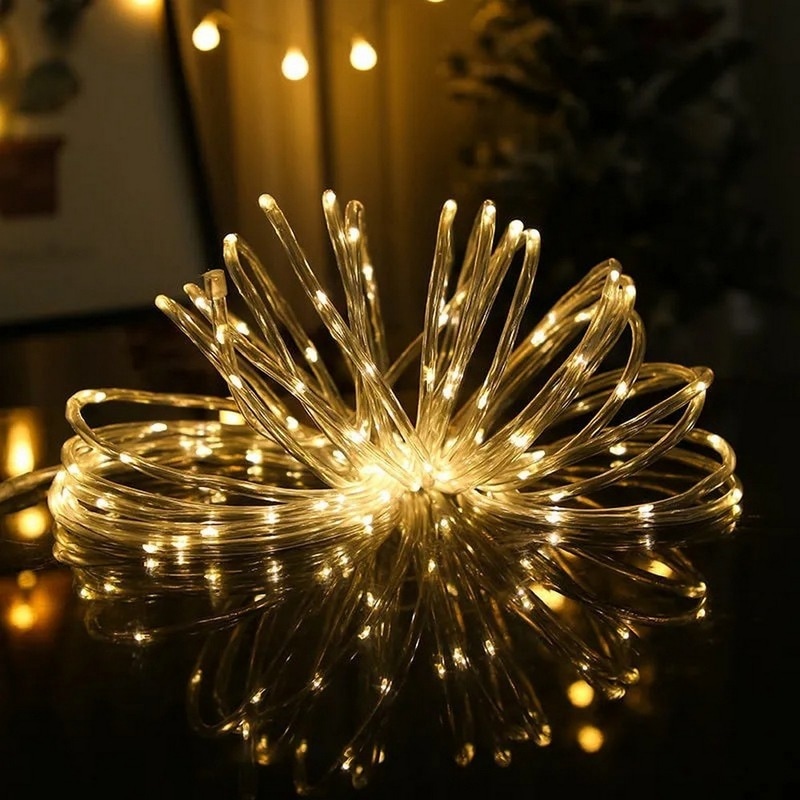 Buy 7M 50LED Solar Power LED Solar Powered Rope Tube String Lights ...