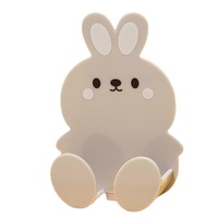 Cartoon Rabbits Socket Storage Hook Brush Storage Rack With Seamless Sticker Home Storage Accessories Zekai