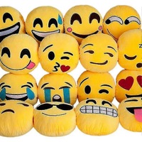 Emoji Pillow Soft Plush Emoticon Round Cushion Stuffed Toy Kids Birthday Gift For Car Office Home
