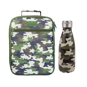 Insulated Lunch Tote Bag with OASIS Drink Bottle 350ml Carry School Carmo Green